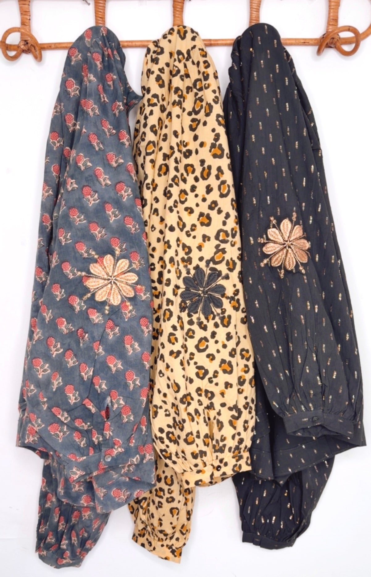 Tabby Frilly Edge Cotton Wrap MIDI Skirt - Deep Teal Print