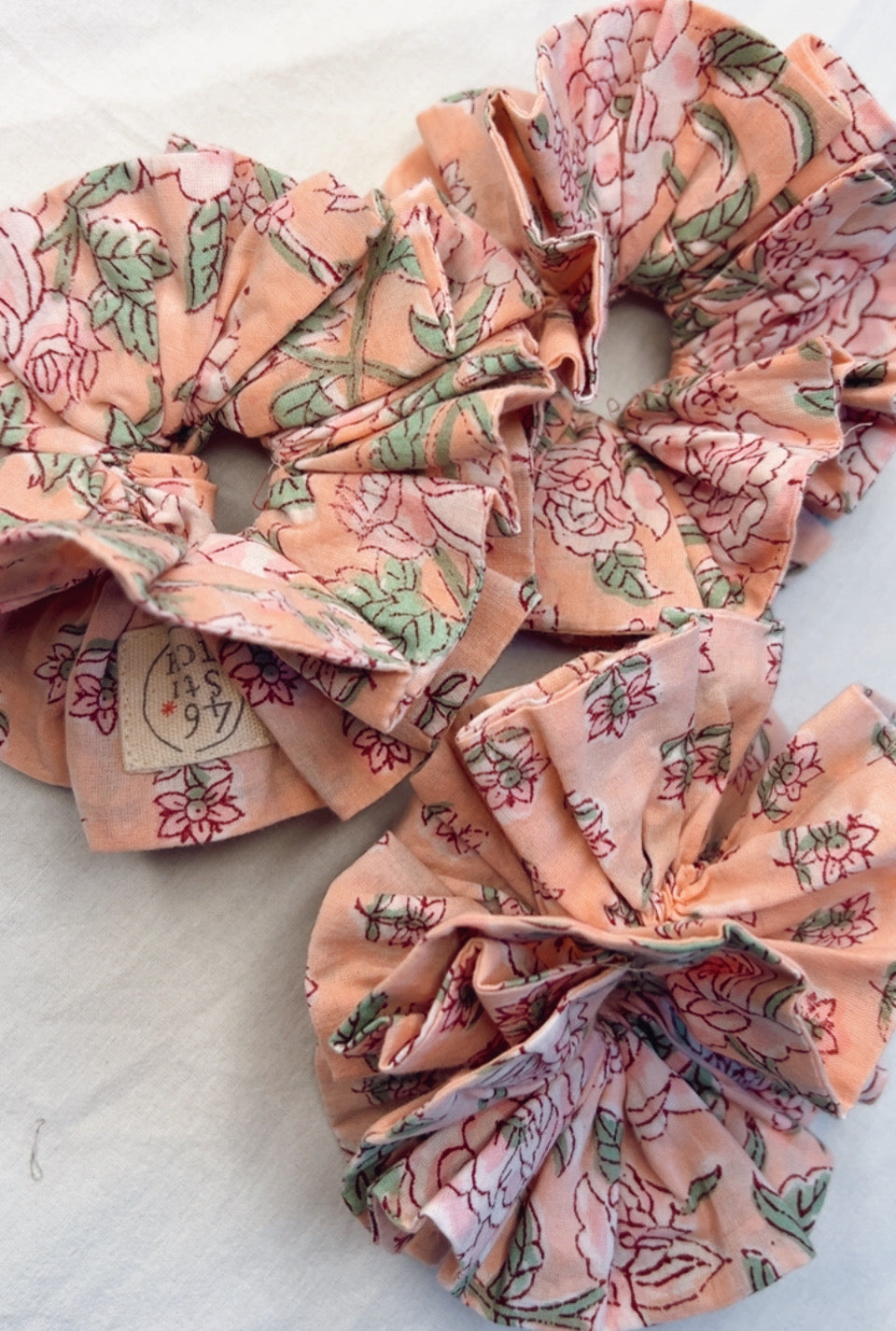 Candyfloss Double Layer, Reversible Cotton Scrunchie - Softest Pink