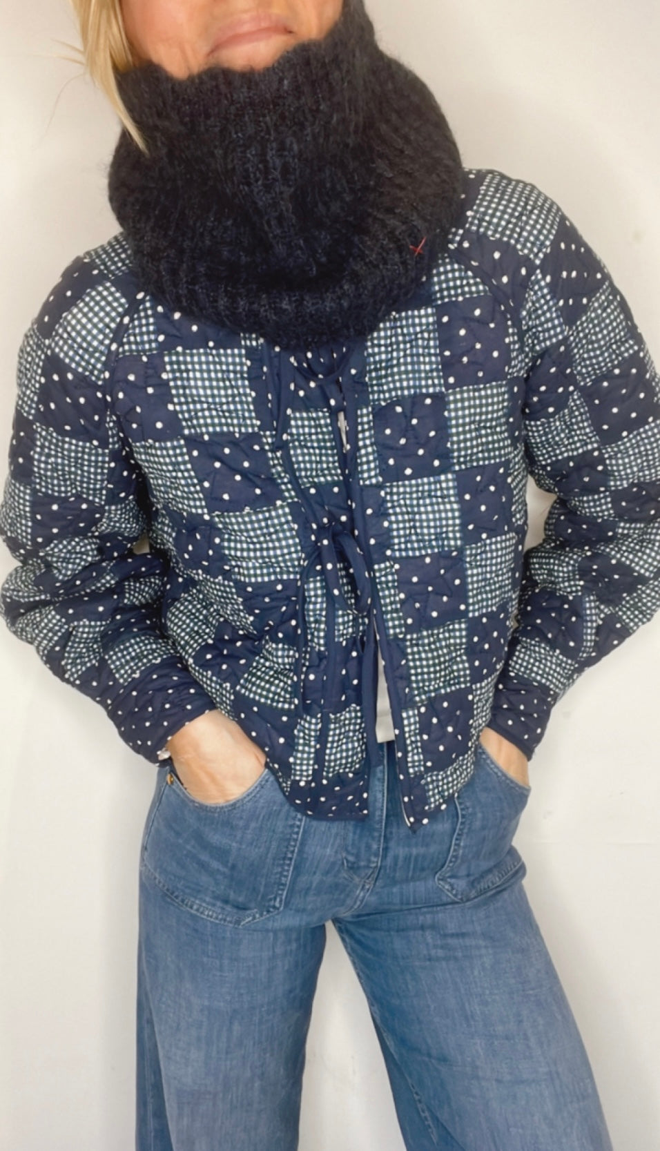 Clover Limited Edition Patchwork Quilted Jacket - Deep Indigo and Deep Teal