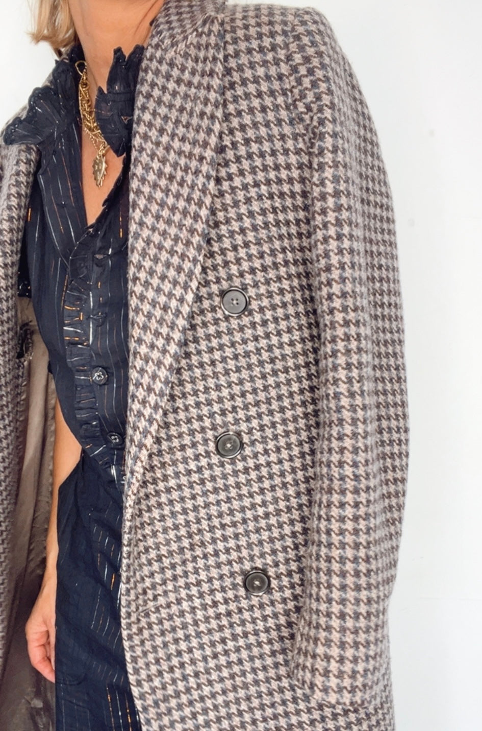 Millie Metallic Stripe Cotton Jumpsuit - Midnight Blue