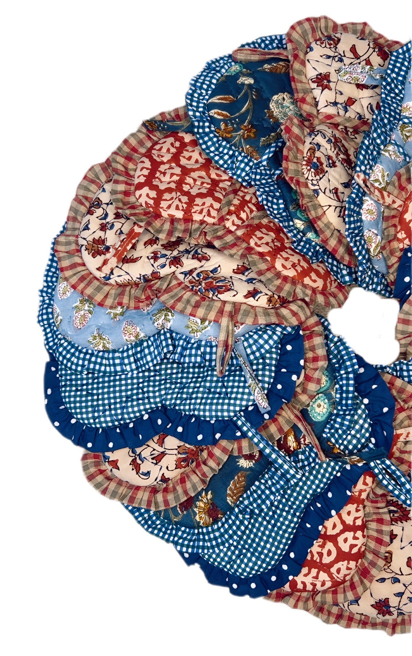 Gigi Quilted Heart Pot Holder - Deep Teal & Navy