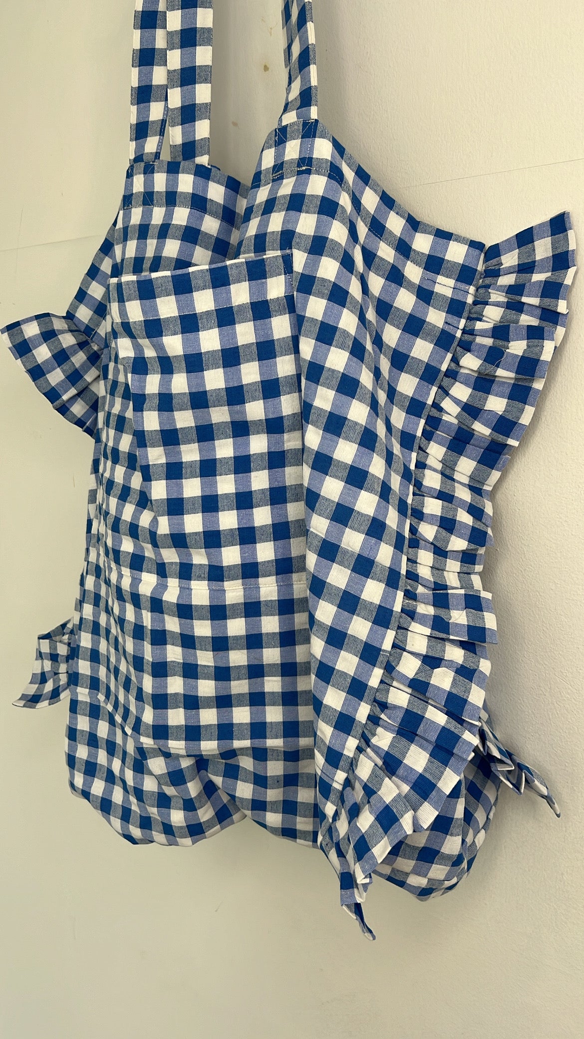 LARGE Vix Gingham Cotton Fabric Bag