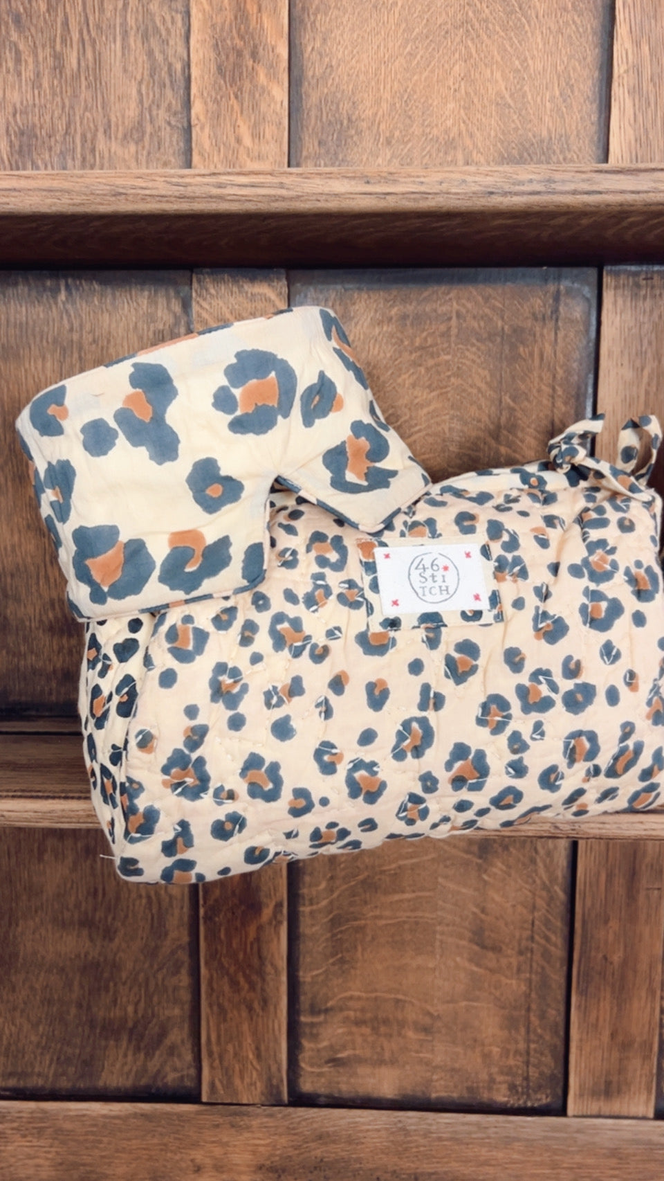 Mini Animal No Waste Quilted Eye Mask - Sand