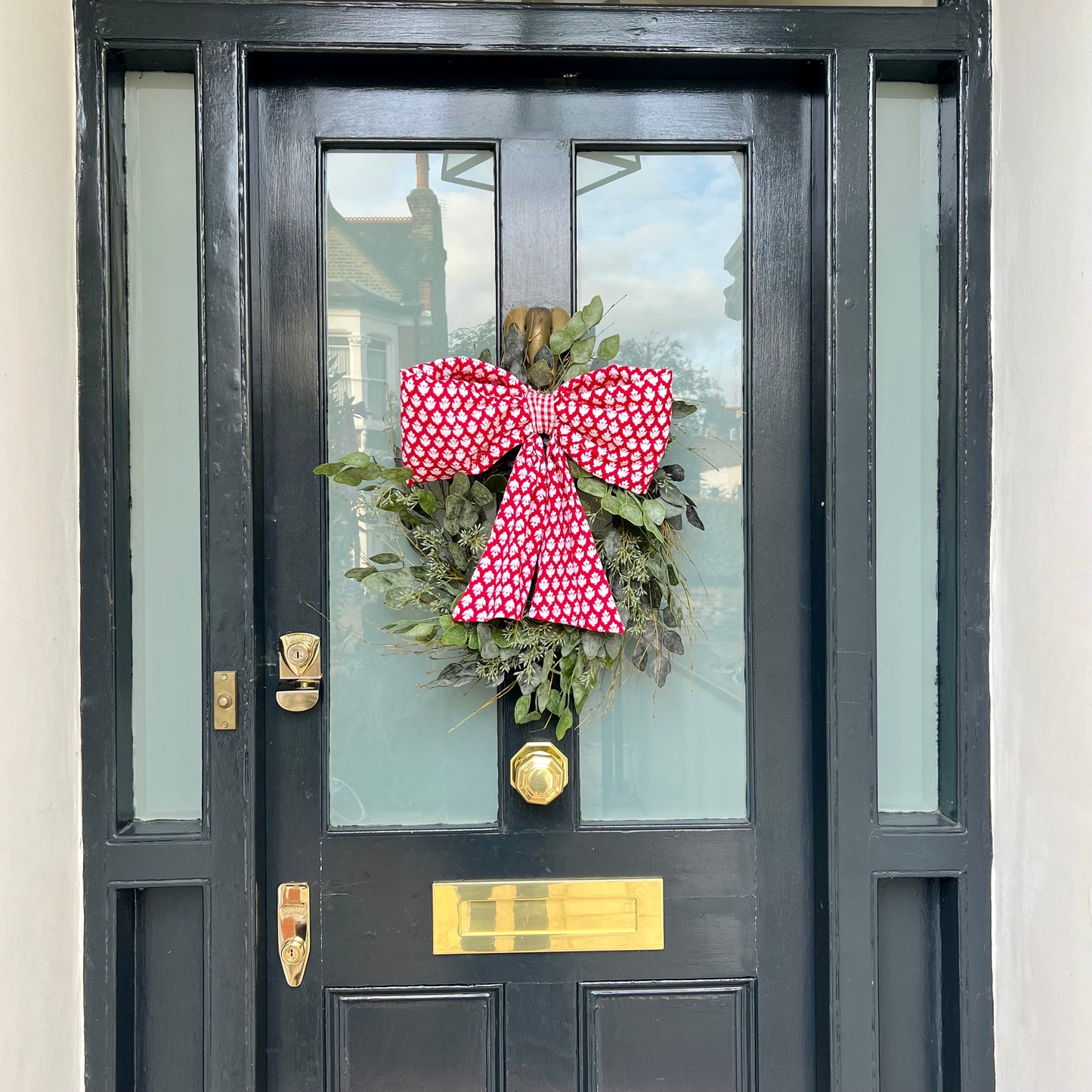 Large Quilted Bow - Cherry Red Print