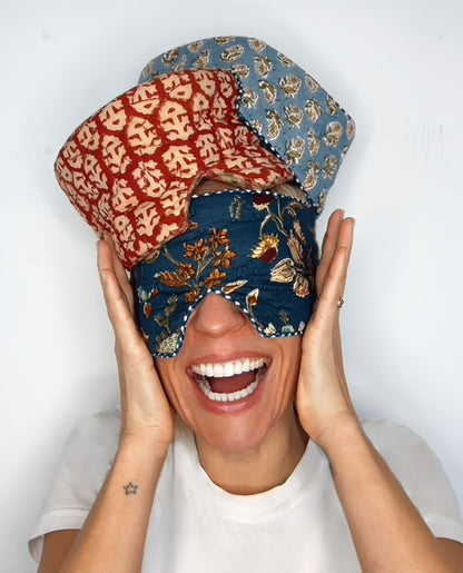 Rizo No Waste Quilted Eye Mask - Chilli Red