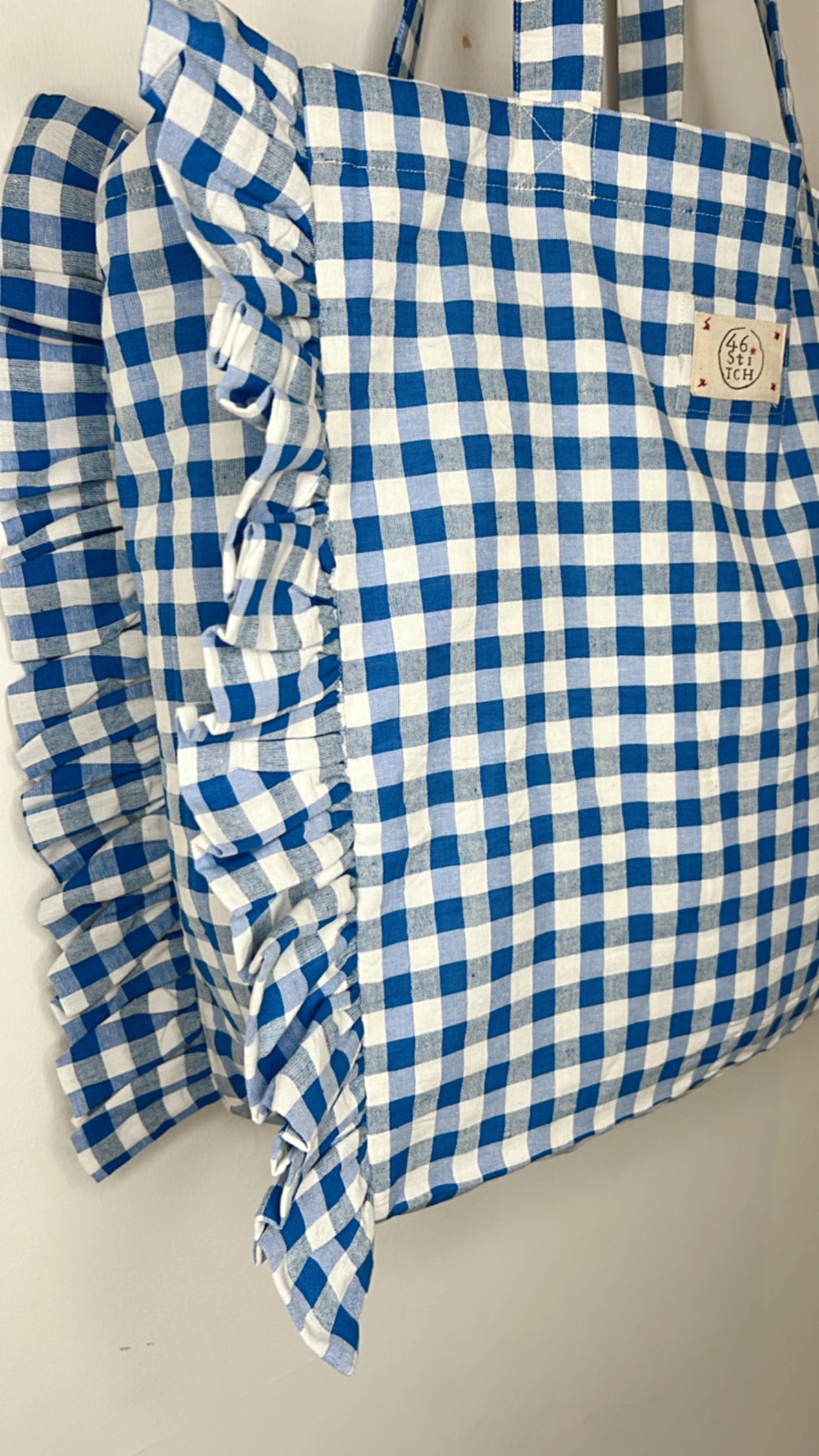 SMALL Vix Gingham Cotton Fabric Bag