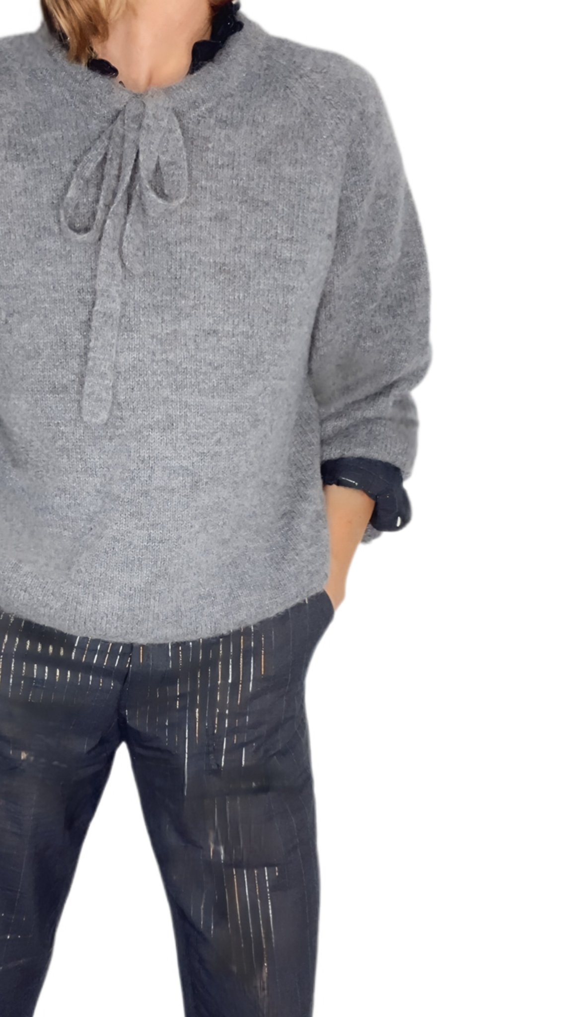 Millie Metallic Stripe Cotton Jumpsuit - Midnight Blue