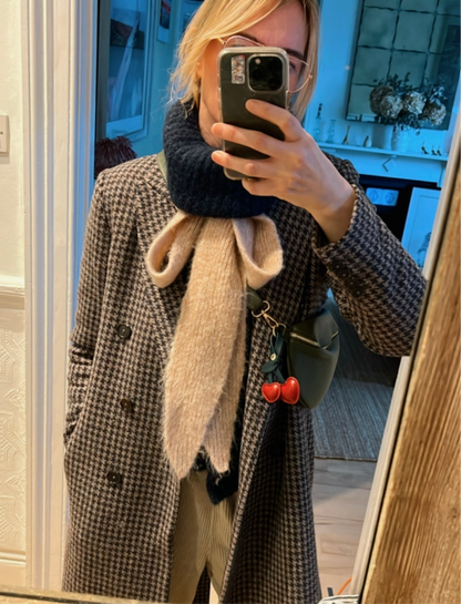 Laura Wavy Edge Knitted Snood - Midnight