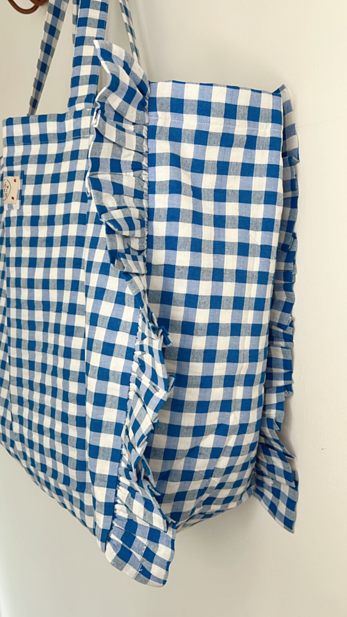 LARGE Vix Gingham Cotton Fabric Bag