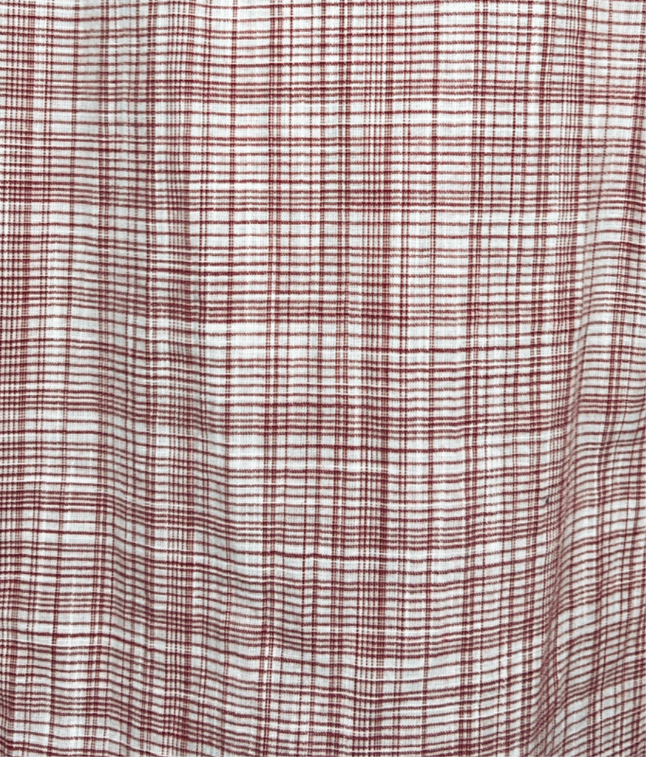 Cheska Check Detachable Tie Neck Cotton Shirt - Rosewood