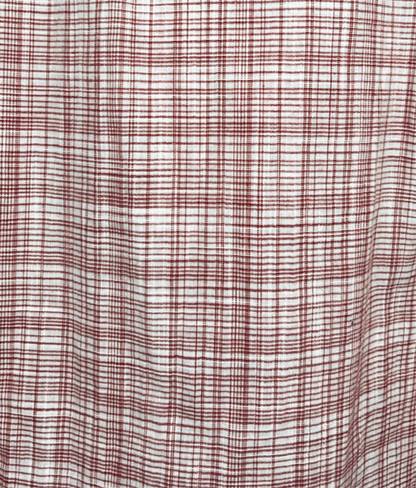 Cheska Check Detachable Tie Neck Cotton Shirt - Rosewood