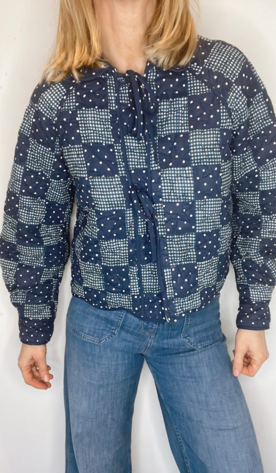 Clover Limited Edition Patchwork Quilted Jacket - Deep Indigo and Deep Teal