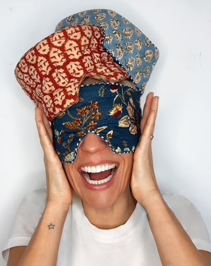 Izzy No Waste Quilted Eye Mask - Deep Teal