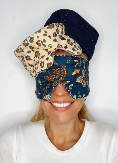 Mini Animal No Waste Quilted Eye Mask - Sand