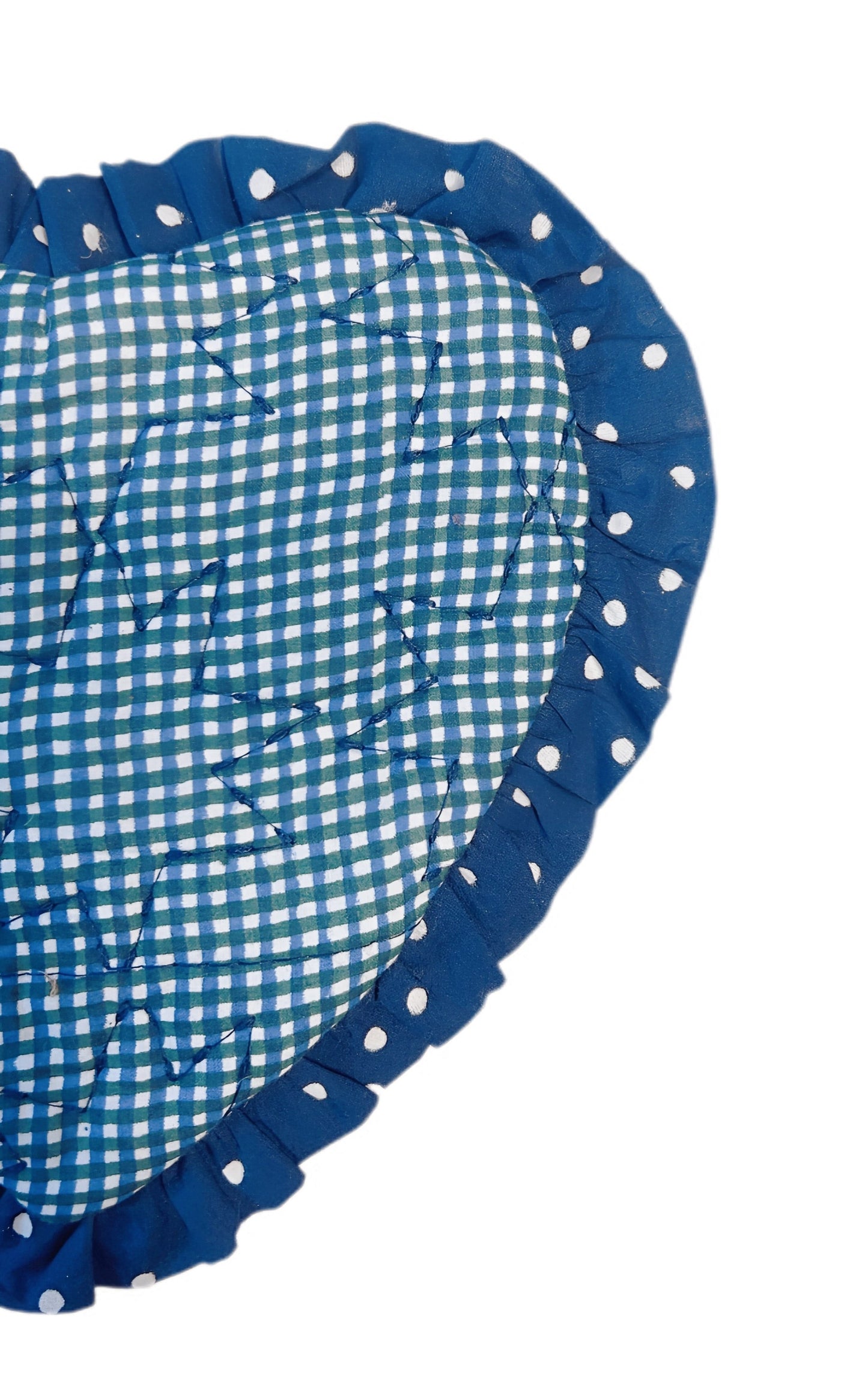 Gigi Quilted Heart Pot Holder - Deep Teal & Navy