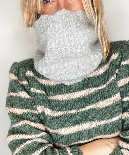 Laura Wavy Edge Knitted Snood - Silver Birch