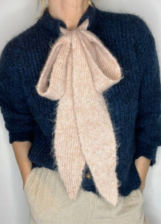 Long, Chunky Knit Tie (only) - Blossom Pink