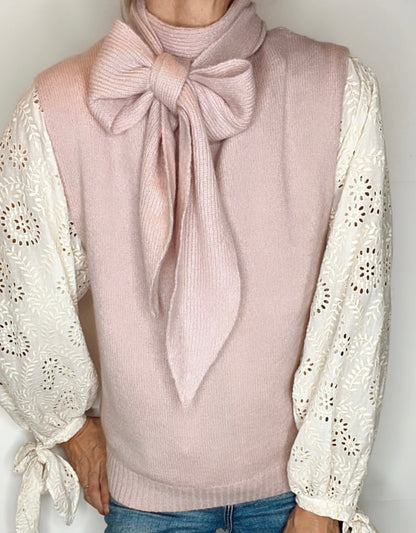 Bow Tie Neck Tank - Peony Pink
