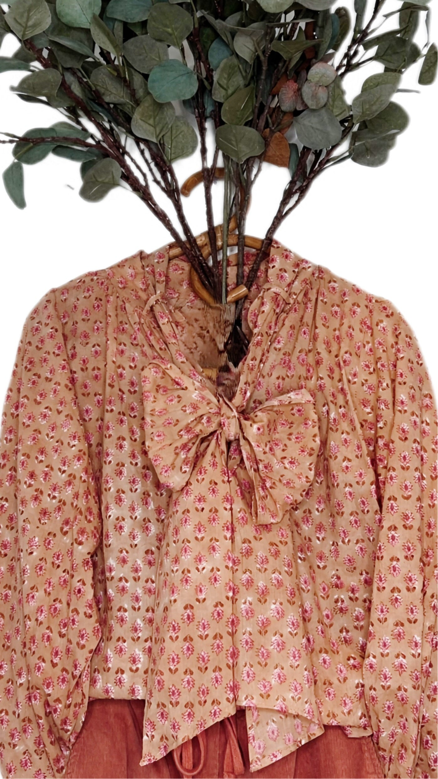 Farrow Detachable Tie Neck Cotton Shirt - Plaster Pink