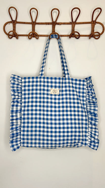 SMALL Vix Gingham Cotton Fabric Bag