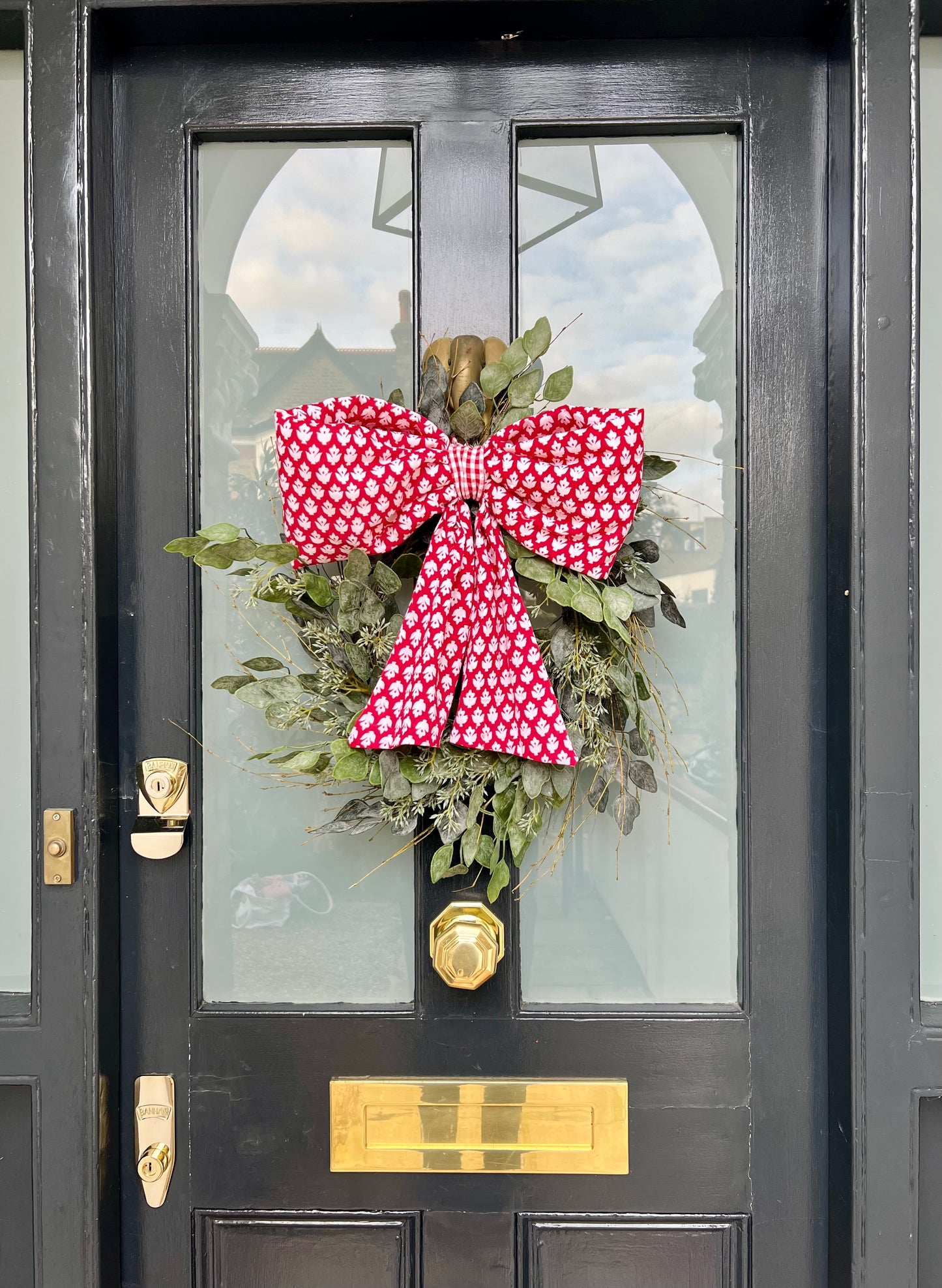 Large Quilted Bow - Cherry Red Print