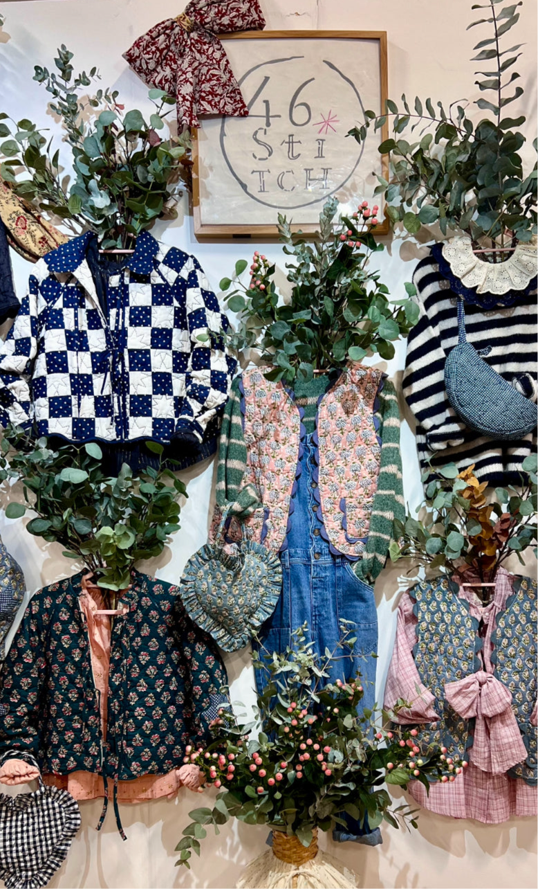 Clover Patchwork Quilted Cotton Jacket - Deep Indigo and Ecru