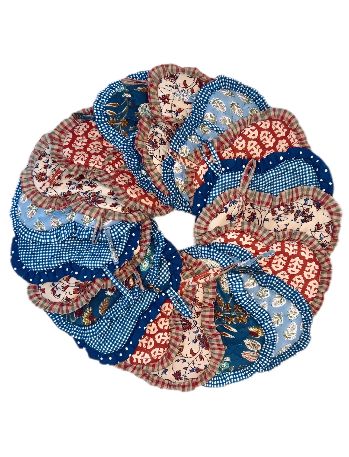 Gigi Quilted Heart Pot Holder - Deep Teal & Navy