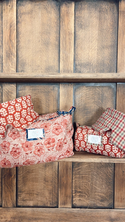 Rizo No Waste Small Make-Up / Wash Bag - Chilli Red