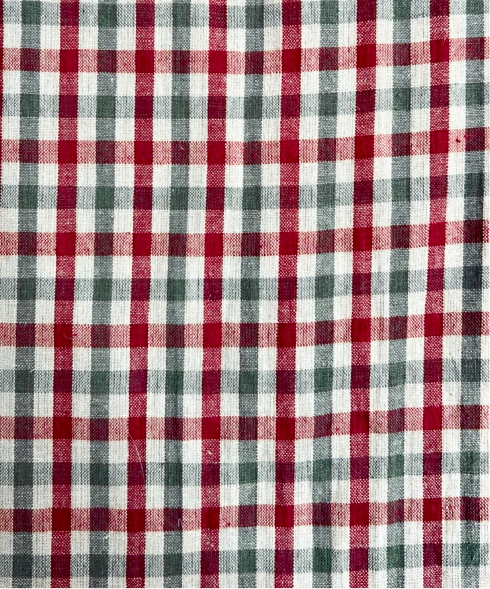 Autumn Gingham Detachable Tie Neck Cotton Shirt - Merlot Multi