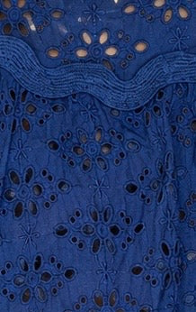 Broderie Ric Rac Cotton Scallop Top - Midnight