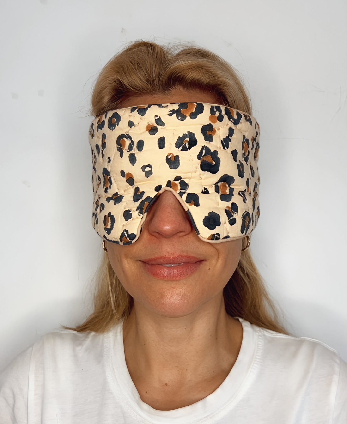 Mini Animal No Waste Quilted Eye Mask - Sand