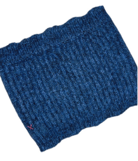 Laura Wavy Edge Knitted Snood - Midnight