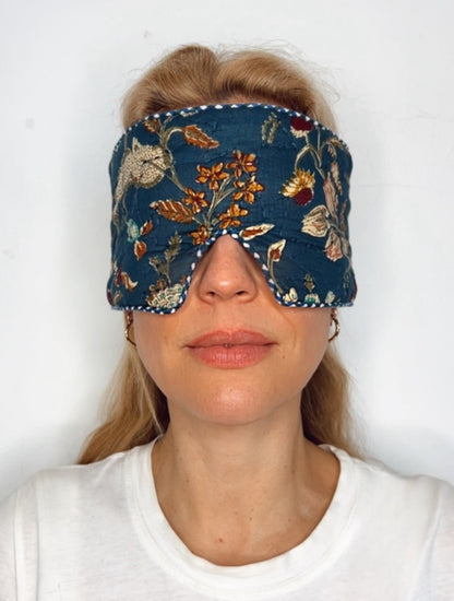 Izzy No Waste Quilted Eye Mask - Deep Teal