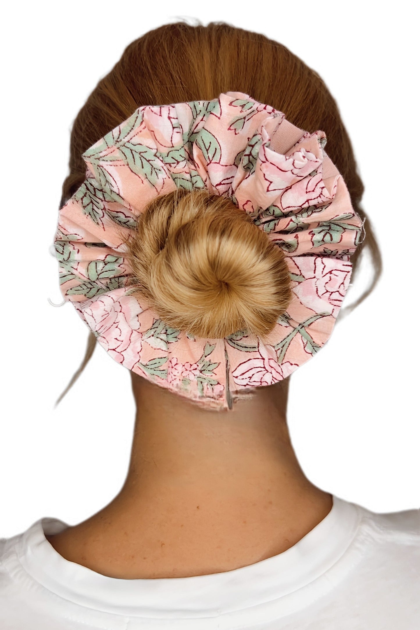 Candyfloss Double Layer, Reversible Cotton Scrunchie - Softest Pink