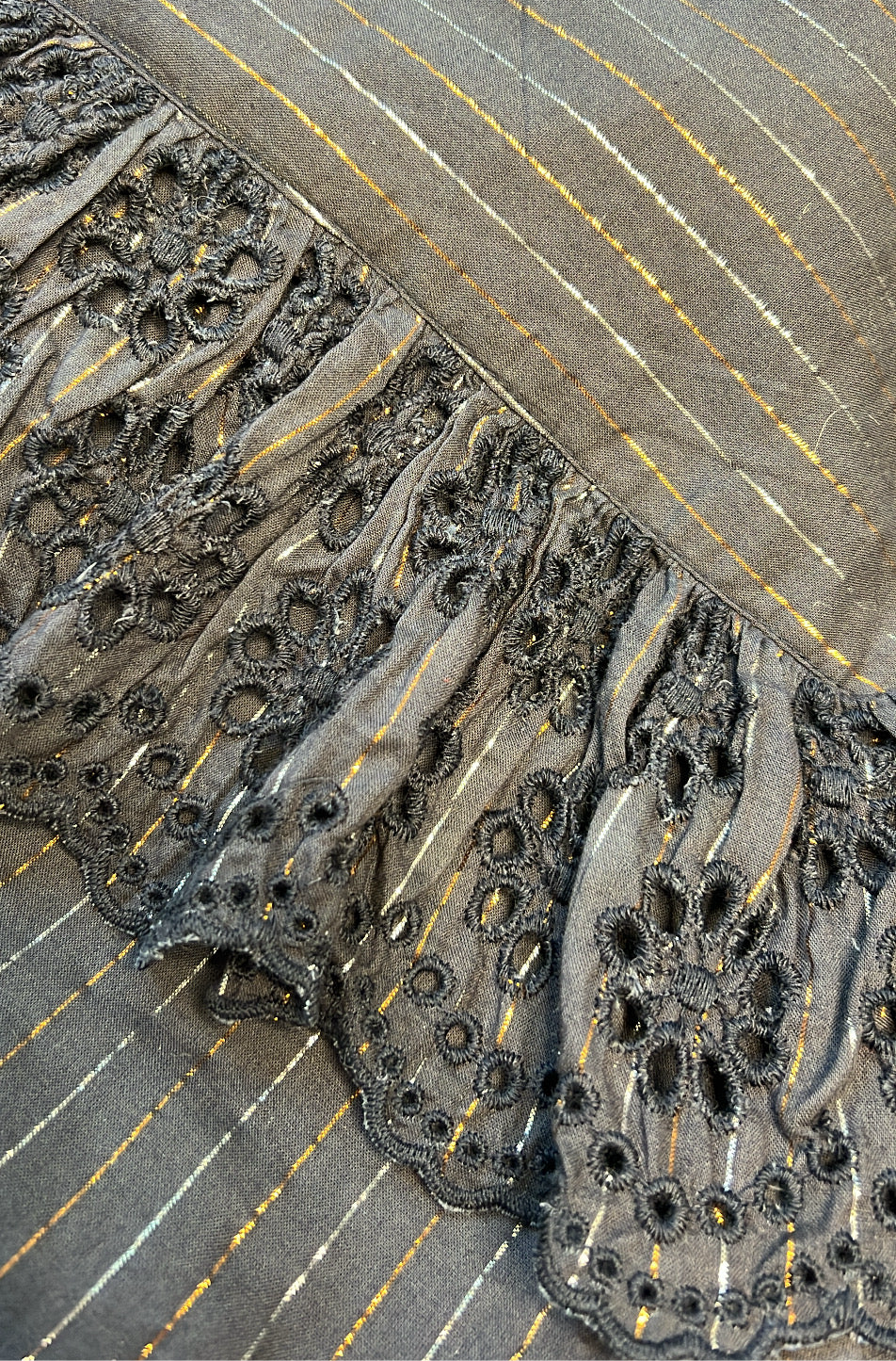 Millie Metallic Stripe Cotton Jumpsuit - Midnight Blue