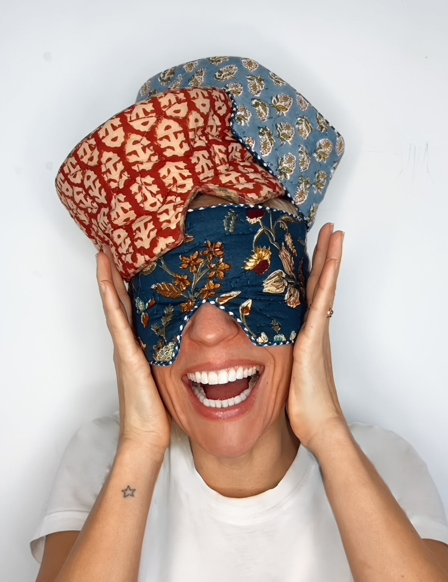 Cuckoo No Waste Quilted Eye Mask - Blue Green