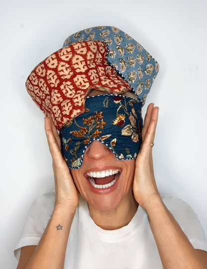 Cuckoo No Waste Quilted Eye Mask - Blue Green