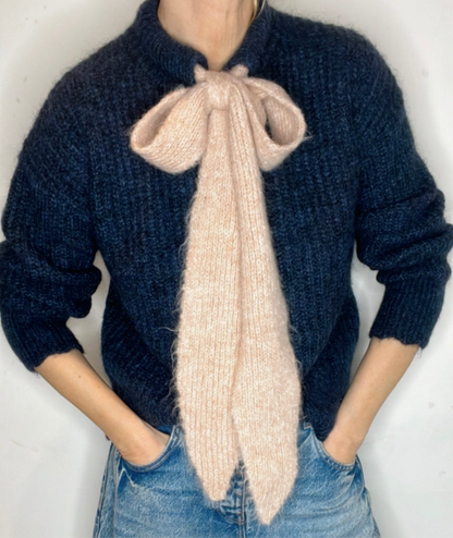 Long, Chunky Knit Tie (only) - Blossom Pink