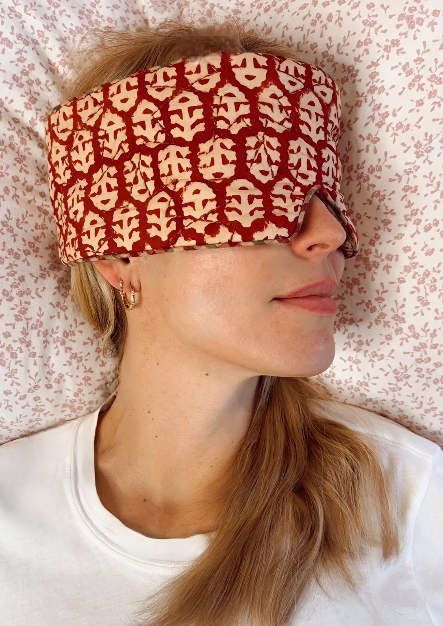 Rizo No Waste Quilted Eye Mask - Chilli Red