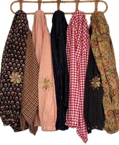 Belly Half Placket Cotton Pop-Over Top - Deep Bitter Chocolate