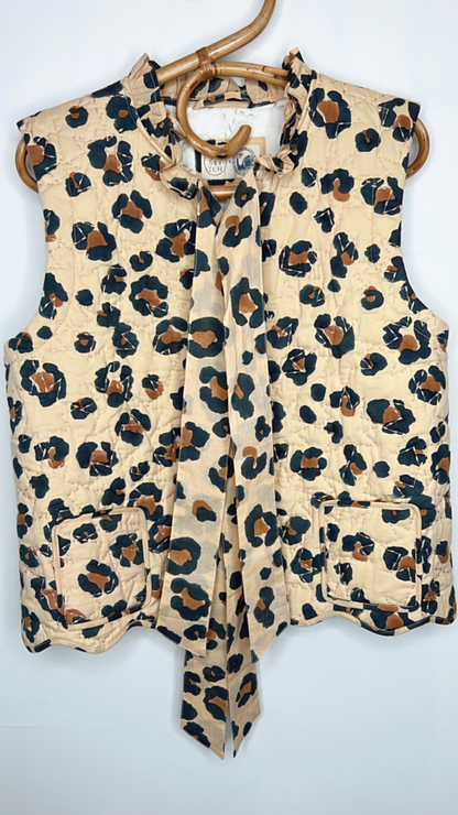 Animal Print Quilted Bow Gilet - Limited Edition