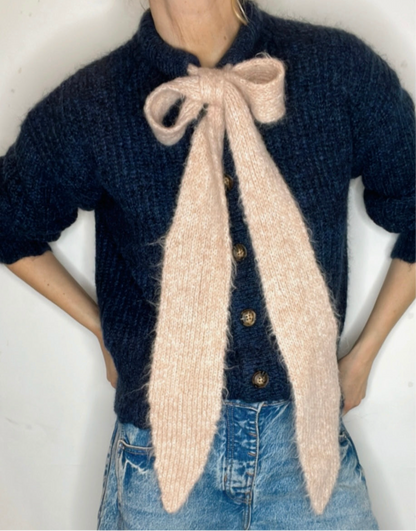 Long, Chunky Knit Tie (only) - Blossom Pink