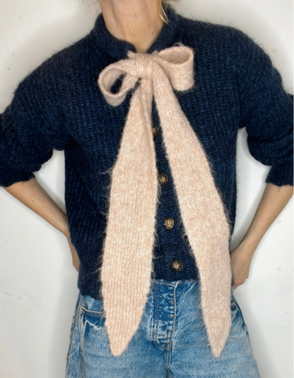Long, Chunky Knit Tie (only) - Blossom Pink