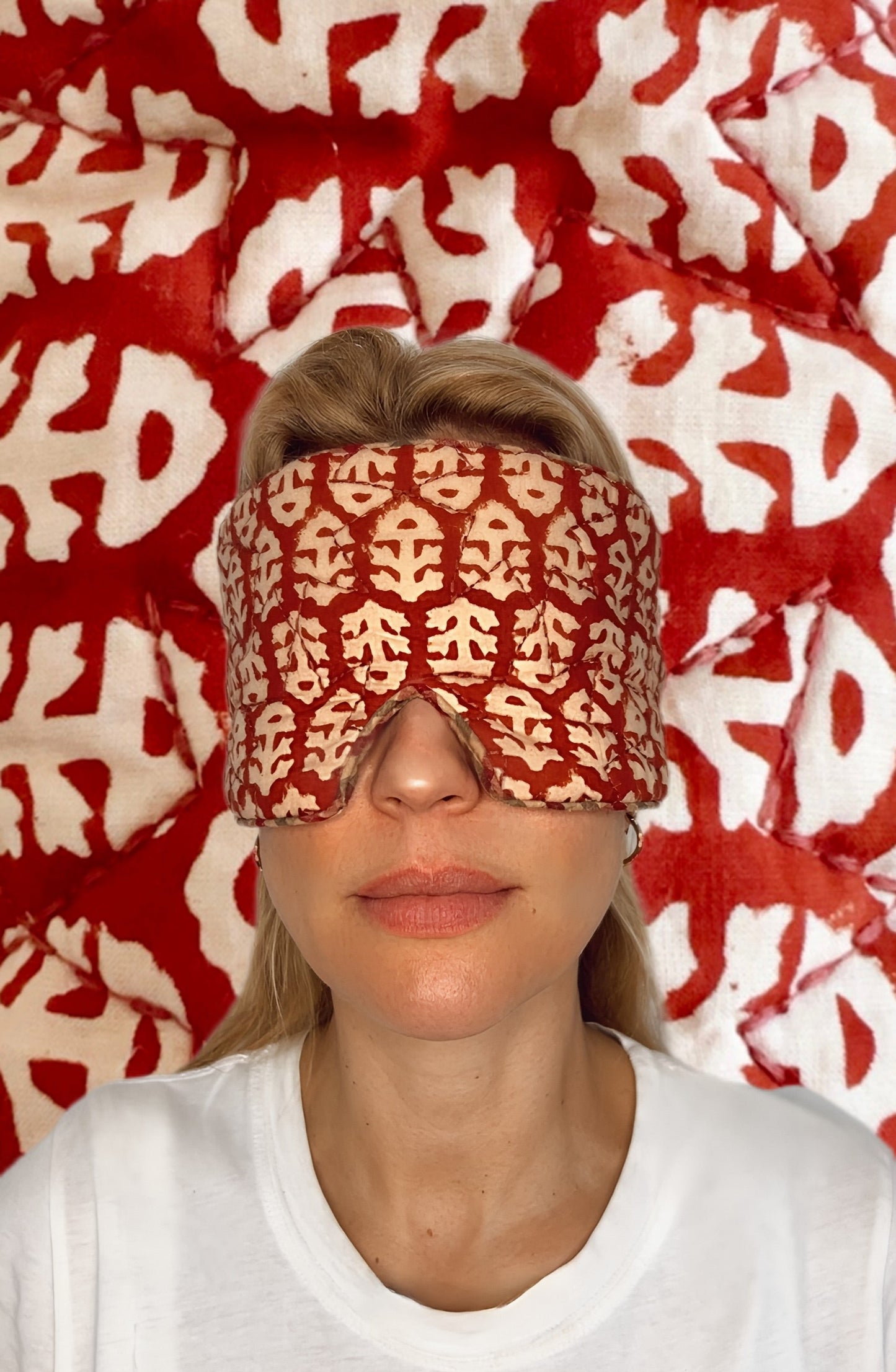 Rizo No Waste Quilted Eye Mask - Chilli Red