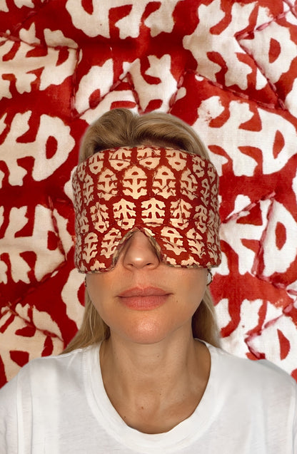 Rizo No Waste Quilted Eye Mask - Chilli Red