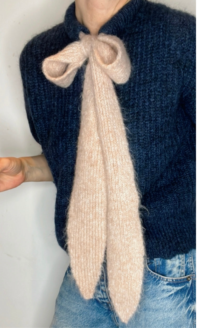 Long, Chunky Knit Tie (only) - Blossom Pink