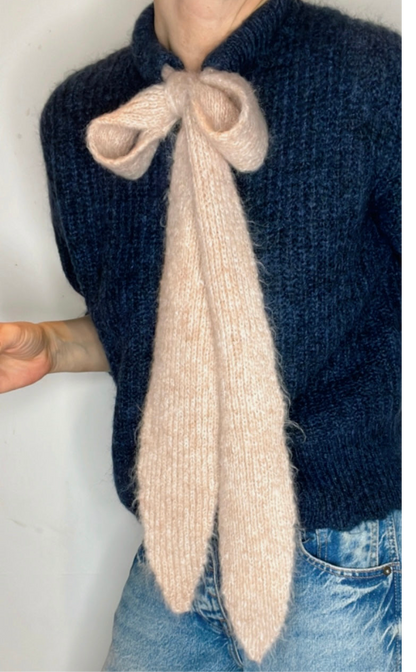 Long, Chunky Knit Tie (only) - Blossom Pink