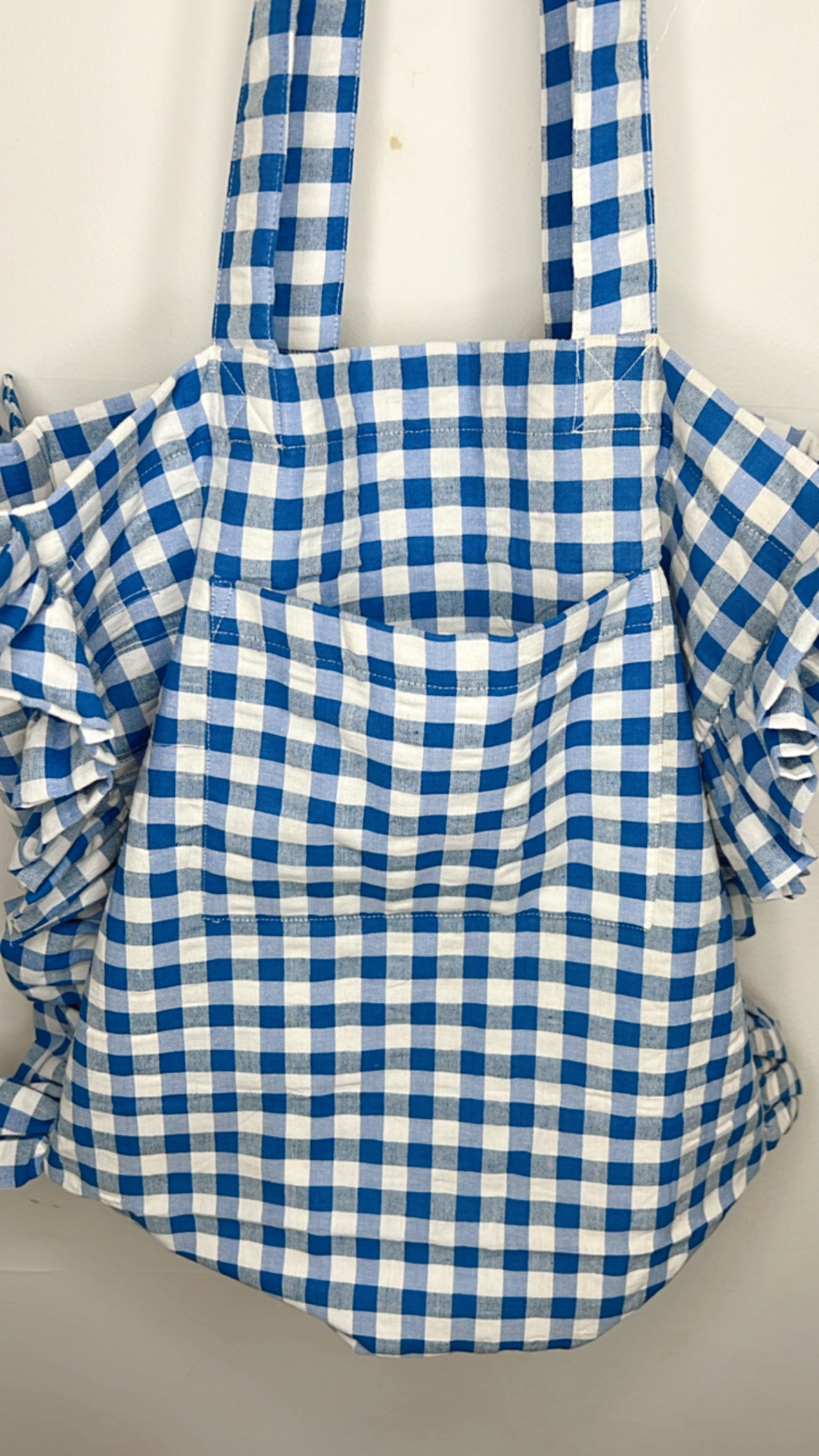 SMALL Vix Gingham Cotton Fabric Bag