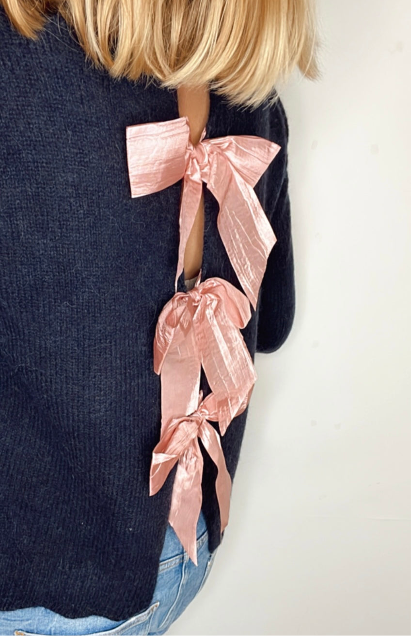 Open, Bow Back Jumper - Dark Navy