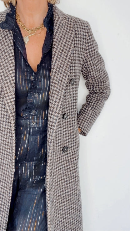 Millie Metallic Stripe Cotton Jumpsuit - Midnight Blue